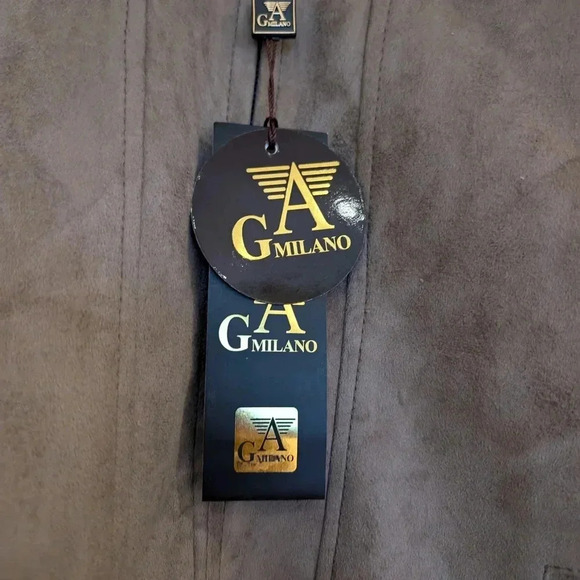 GA Milano Men's Brown Jacket with Faux Fur Collar New Wirh Tags Size Small - Picture 3 of 10